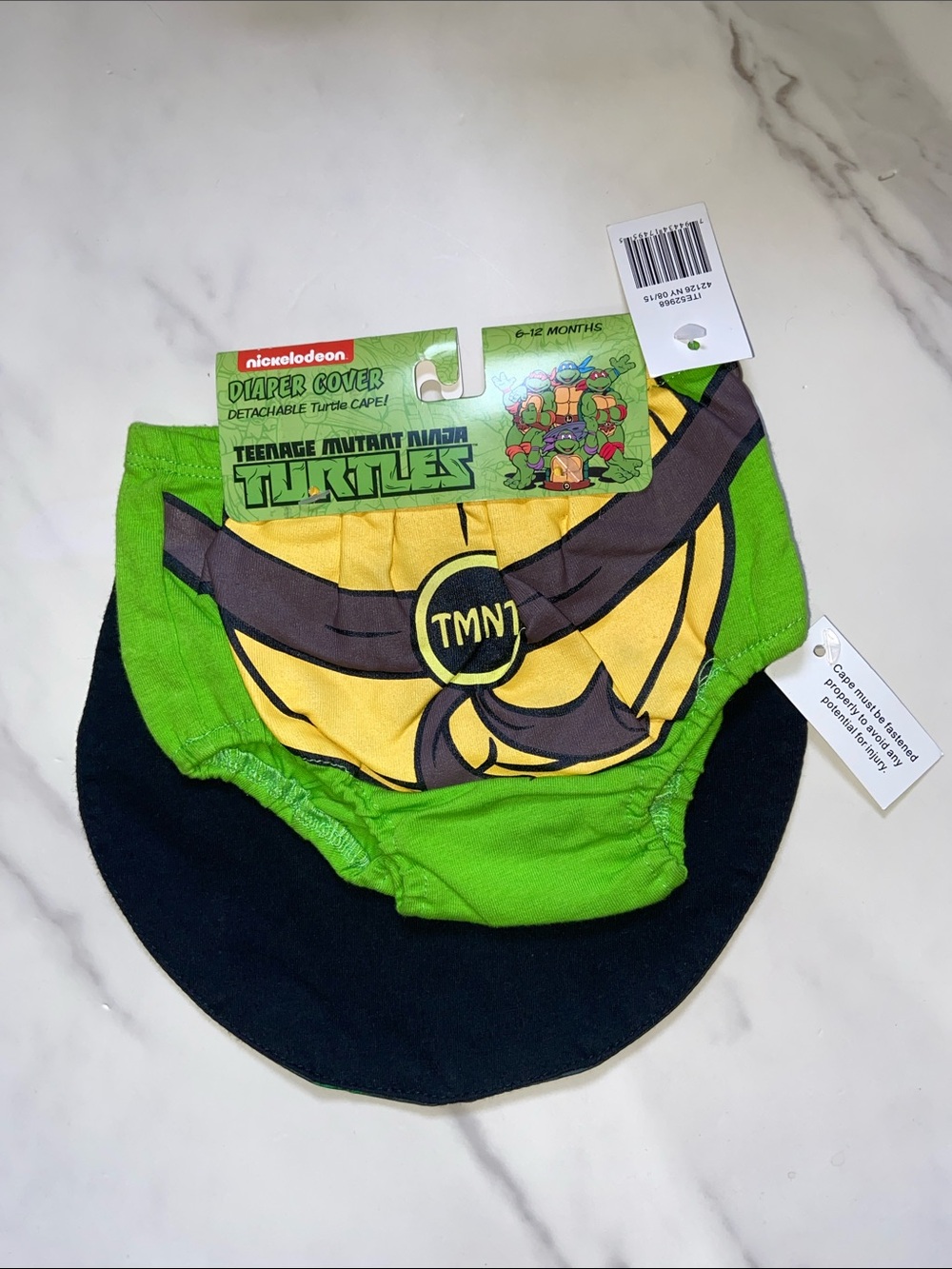 Nickelodeon Teenage Mutant Ninja Turtles Green Diaper Cover with Detachable Cape